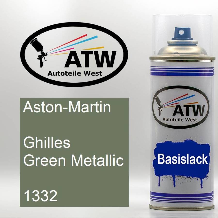 Aston-Martin, Ghilles Green Metallic, 1332: 400ml Sprühdose, von ATW Autoteile West.